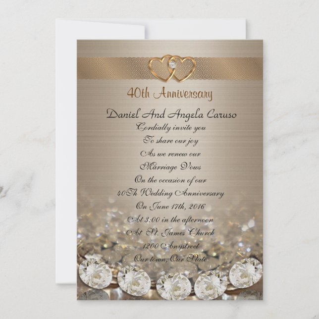 40th Anniversary vow renewal Invitation (Front)