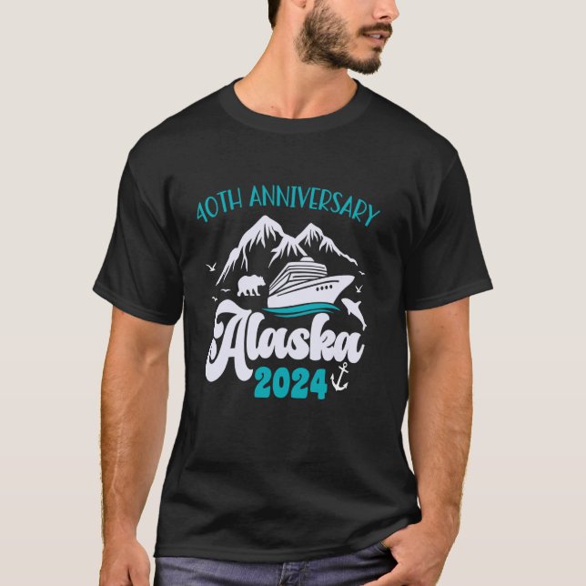 40th Anniversary Wedding Alaska Cruise 2024 Couple T-Shirt (Front)