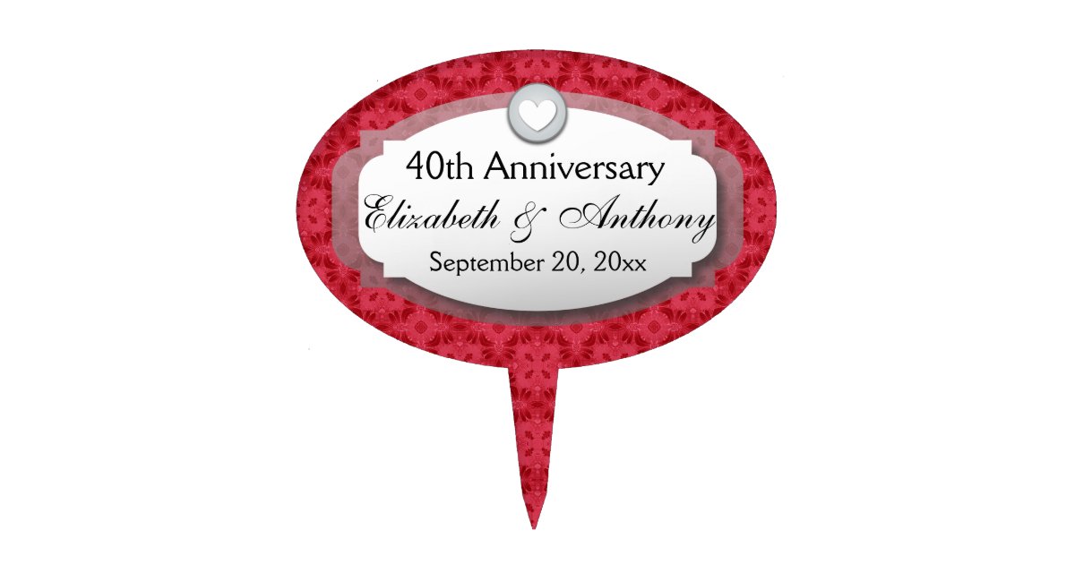 40th Anniversary Wedding Anniversary Ruby Red Z06 Cake Topper | Zazzle.co.uk