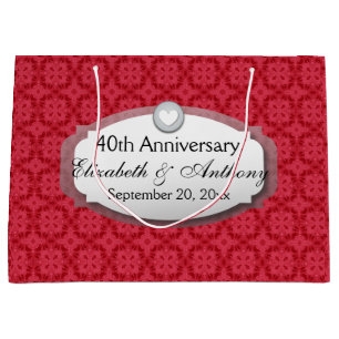 40th Anniversary Wedding Anniversary Ruby Red Z06 Large Gift Bag