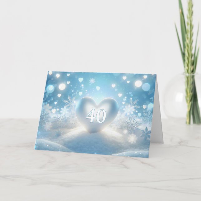 40th Anniversary Winter Heart Card (Front)
