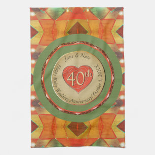 40th/Any Anniversary Kitchen Towels