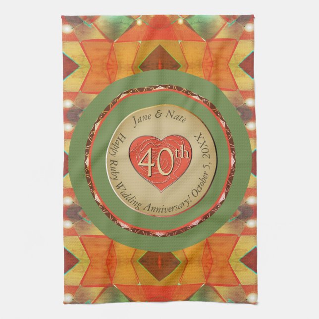 40th/Any Anniversary Kitchen Towels (Vertical)