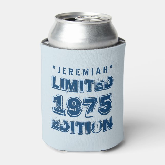 40th Birthday 1975 Limited Edition Custom E27 BLUE Can Cooler (Can Front)
