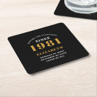40th Birthday 1981 Black Gold lady's Personalised