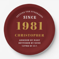 40th Birthday 1981 Red Gold For Him Personalised