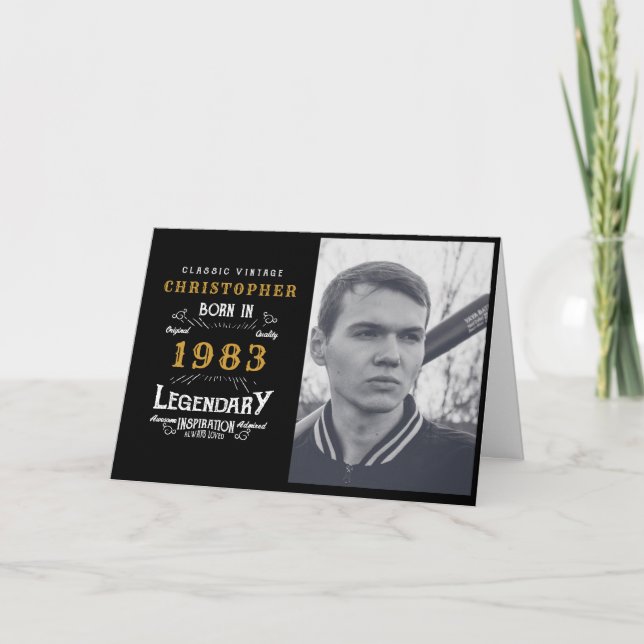 40th Birthday 1983 Photo Template Legendary (Front)