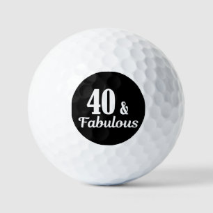 40th Birthday 40 & Fabulous Button Golf Balls