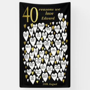 40th Birthday 40 Reasons We Love You Banner