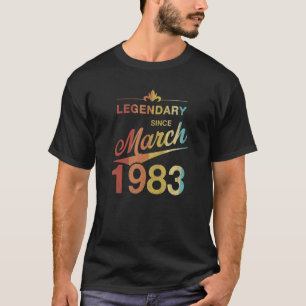 40th Birthday 40 Year Old Born in March 1983 Vinta T-Shirt