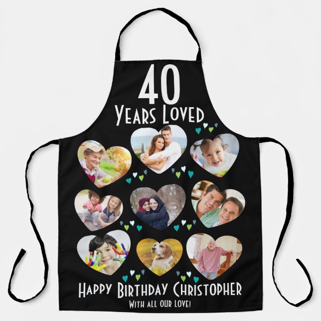 40th Birthday 40 Years Loved Photo Apron (Front)