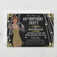 40th Birthday African American 1920s Flapper Girl