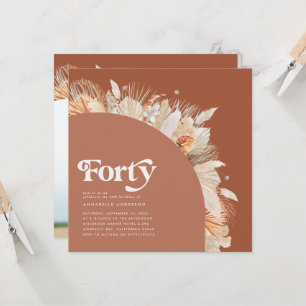 40th birthday arch photo pampas grass terracotta