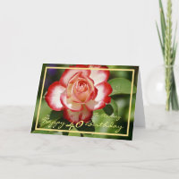 40th Birthday Audrey Rose Elegant Gold Frame