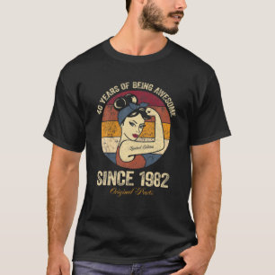 40Th Birthday Awesome 40 Years Born In 1982 Limite T-Shirt