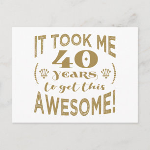 40th Birthday Awesome Postcard