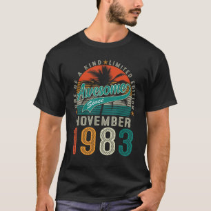 40th Birthday Awesome Since November 1983 40 Years T-Shirt
