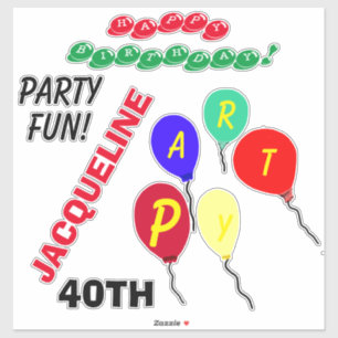 40th Birthday Balloons Personalise Age