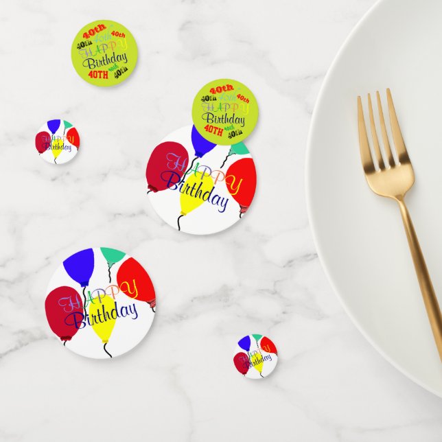 40th Birthday Balloons Personalised Confetti (Group)
