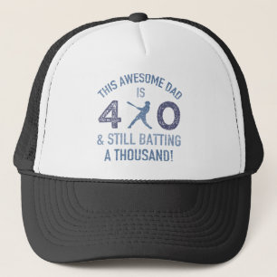 40th Birthday Baseball Dad Trucker Hat