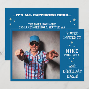 40th Birthday Bash - Birthday Party Invitation