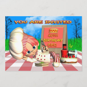 40th Birthday BBQ Invitation
