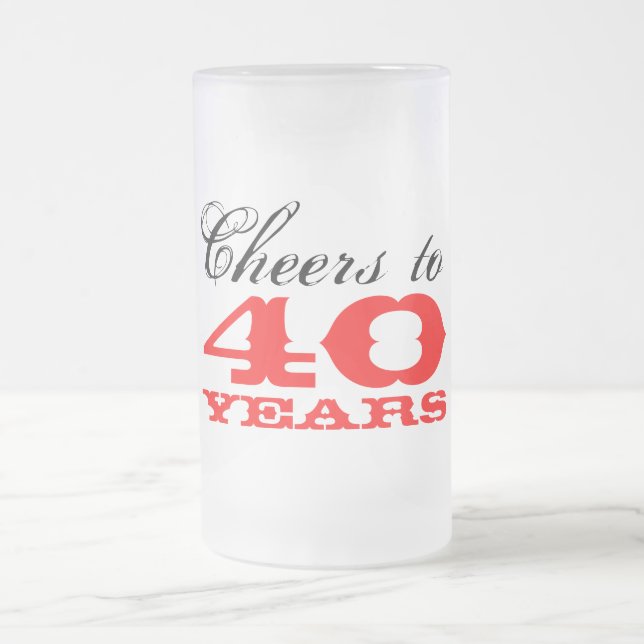 40th Birthday Beer Glass Mug | Gift for men (Center)