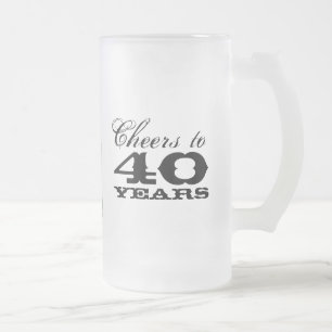 40th Birthday Beer Mug Gift for men with monogram
