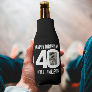 40th birthday black and white two photos Cooler