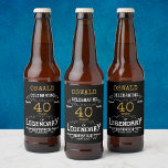 40th Birthday Black Gold  Legendary Funny<br><div class="desc">A personalised elegant 40th birthday beer bottle label that is easy to customise for that special birthday party occasion.</div>