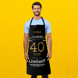 40th Birthday Black Gold Legendary Funny<br><div class="desc">A personalised elegant 40th Birthday BBQ apron that is easy to customise for that special birthday party occasion.</div>