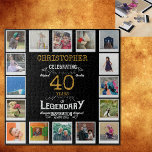 40th Birthday Black Gold Photo Collage Jigsaw Puzzle<br><div class="desc">A personalised elegant 40th birthday vintage puzzle that is easy to customise but hard to complete for that special birthday party occasion. Create your own unique photo jigsaw puzzle for a special 40th birthday gift. With 16 custom photos, the photo puzzle can be additionally personalised with the name and any...</div>
