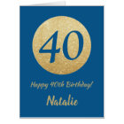 40th Birthday Blue and Gold Extra Large Jumbo