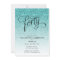 40th Birthday Blue Ombre Glitter Invitation
