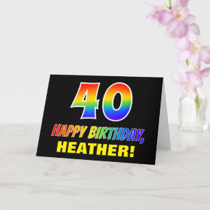 40th Birthday: Bold, Fun, Simple, Rainbow 40 Card