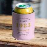 40th Birthday Born 1983 Add Name Pink Grey Can Cooler<br><div class="desc">Personalised Birthday add your name and year can cooler. Edit the name and year with the template provided. A wonderful custom birthday party accessory. More gifts and party supplies available with the "setting standards" design in the store.</div>