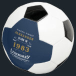 40th Birthday Born 1983 Monogram Name Legend Football<br><div class="desc">Birthday vintage design "Original Quality Legendary Inspiration" soccer ball. Add the name and year as desired in the template fields creating a unique birthday celebration item. Team this up with the matching gifts,  party accessories,  and clothing available in our store www.zazzle.com/store/thecelebrationstore</div>