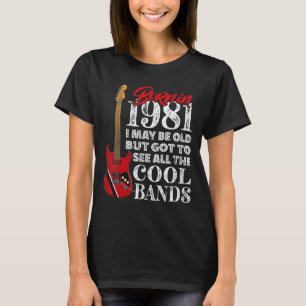 40th Birthday Born In 1981 I Electric Guitar I Ro T-Shirt