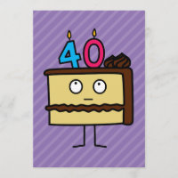 40th Birthday Cake with Candles Chocolate icing