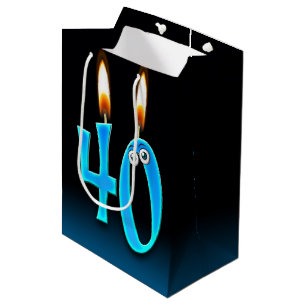 40th Birthday Candles Medium Gift Bag
