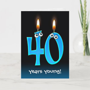 40th Birthday Candles with Eyeballs Card
