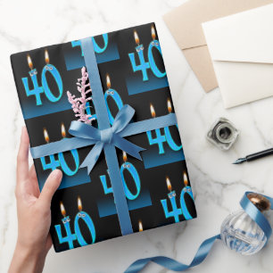 40th Birthday Candles with Eyeballs  Wrapping Paper