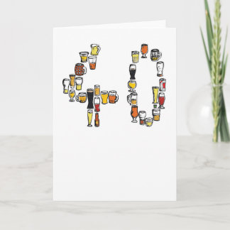 40th birthday card, beer card