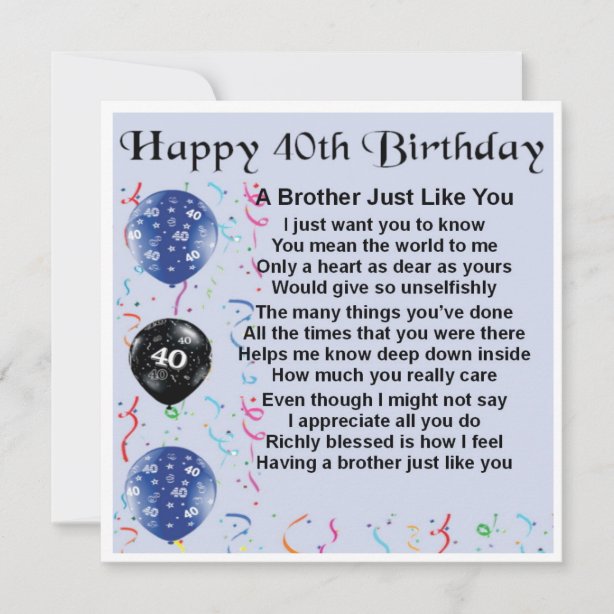 Brother 40th Birthday Gifts & Gift Ideas | Zazzle UK