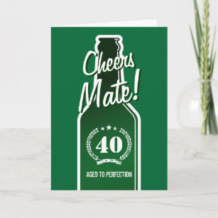 40th Birthday card for men   Aged to perfection