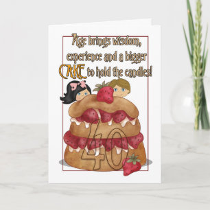 40th Birthday Card - Humour - Cake