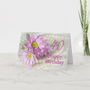 40th Birthday card with daisies