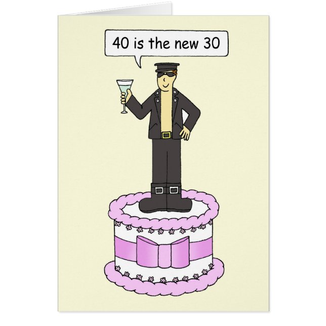 40th Birthday Cartoon Humour for Him (Front)