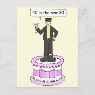 40th Birthday Cartoon Humour for Him Postcard