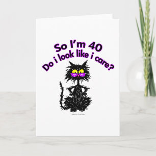 40th Birthday Cat Gifts Card
